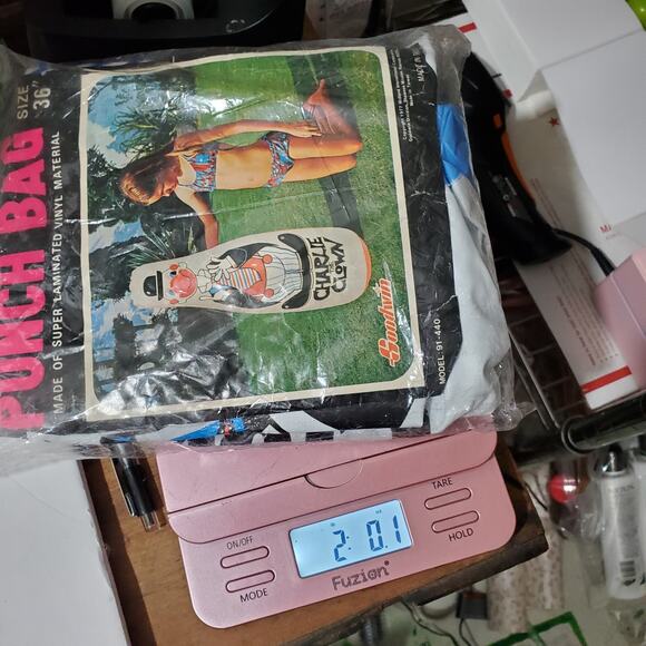 Vtg Charlie The Clown Punch Bag 1977 Inflatable New in Bag Goodwin Brand 36" T - Picture 9 of 9